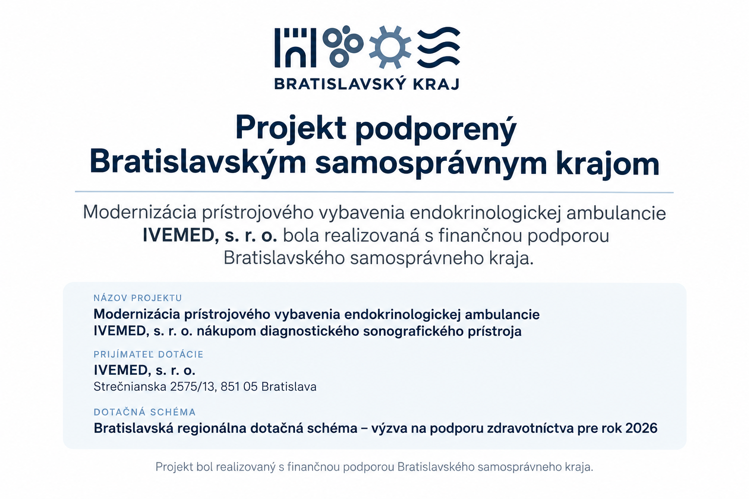 Projekt podporený Bratislavským samosprávnym krajom